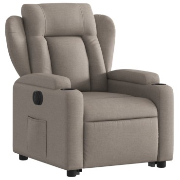 vidaXL Πολυθρόνα Ηλεκτρική Ανακλ.Taupe Υφασμάτινη 77x94,5x100cm 1 τεμ.
