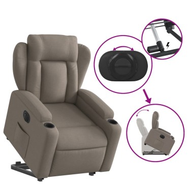 vidaXL Πολυθρόνα Ηλεκτρική Ανακλ.Taupe Υφασμάτινη 77x94,5x100cm 1 τεμ.