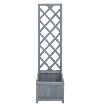 vidaXL Γλάστρα με Καφασωτό 40 x 30 x 135 εκ. από Μασίφ Ξύλο Ελάτης