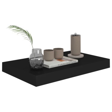 vidaXL Ράφια Τοίχου 4 τεμ. Μαύρα 40x23x3,8cm MDF