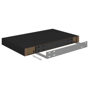 vidaXL Ράφια Τοίχου 4 τεμ. Μαύρα 40x23x3,8cm MDF
