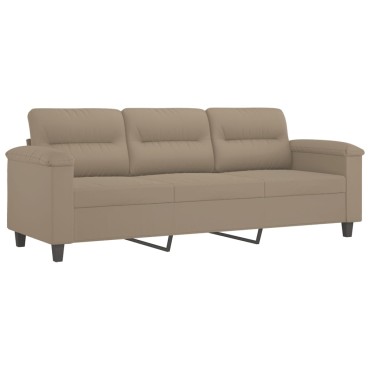 vidaXL Καναπές Τριθέσιος Taupe Ύφασμα Μακροϊνών 210x77x80cm 1 τεμ.