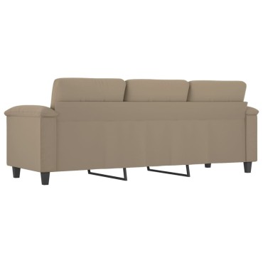 vidaXL Καναπές Τριθέσιος Taupe Ύφασμα Μακροϊνών 210x77x80cm 1 τεμ.