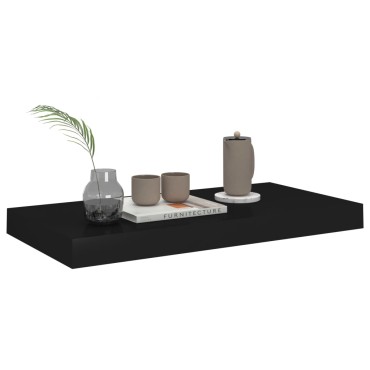 vidaXL Ράφια Τοίχου 4 τεμ. Μαύρα 50x23x3,8cm MDF