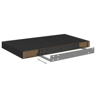 vidaXL Ράφια Τοίχου 4 τεμ. Μαύρα 50x23x3,8cm MDF