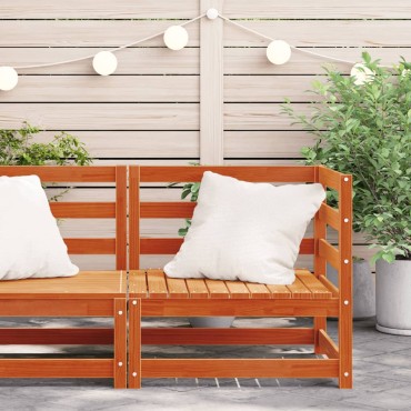 vidaXL Καναπές Κήπου Γωνιακός Καφέ 70x70x67cm από Μασίφ Ξύλο Πεύκου 1 τεμ.