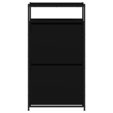 vidaXL Παπουτσοθήκη Μαύρη 60x34x112cm από Επεξεργασμένο Ξύλο