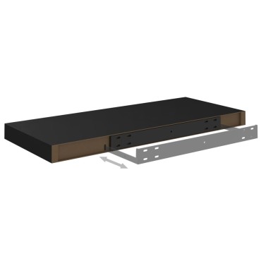 vidaXL Ράφια Τοίχου 2 τεμ. Μαύρα 60x23,5x3,8cm MDF