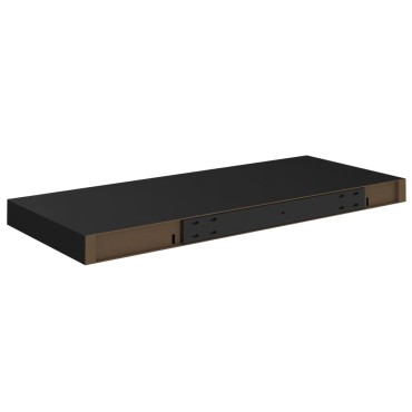 vidaXL Ράφια Τοίχου 2 τεμ. Μαύρα 60x23,5x3,8cm MDF