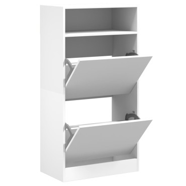 vidaXL Παπουτσοθήκη Λευκή 60x34x116cm από Επεξεργασμένο Ξύλο