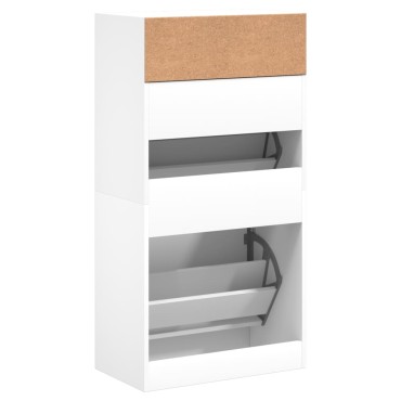 vidaXL Παπουτσοθήκη Λευκή 60x34x116cm από Επεξεργασμένο Ξύλο