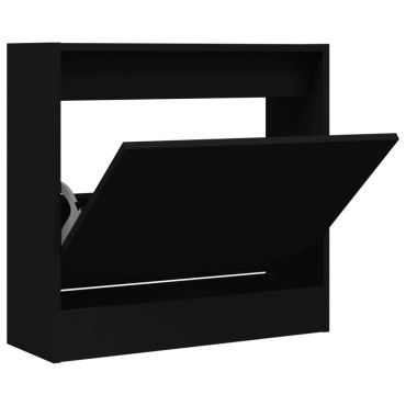 vidaXL Παπουτσοθήκη Μαύρη 60x21x57cm από Επεξεργασμένο Ξύλο