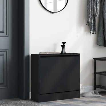 vidaXL Παπουτσοθήκη Μαύρη 60x21x57cm από Επεξεργασμένο Ξύλο