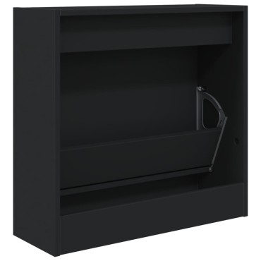 vidaXL Παπουτσοθήκη Μαύρη 60x21x57cm από Επεξεργασμένο Ξύλο