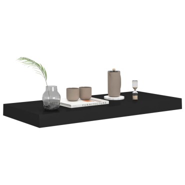 vidaXL Ράφια Τοίχου 4 τεμ. Μαύρα 60x23,5x3,8cm MDF