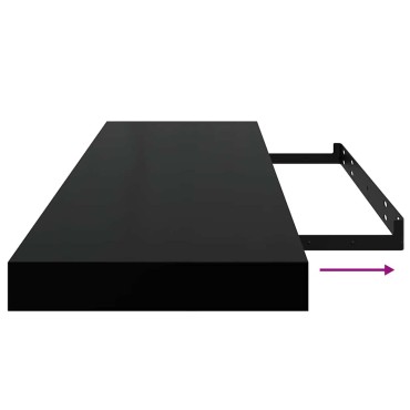 vidaXL Ράφια Τοίχου 4 τεμ. Μαύρα 80x23,5x3,8cm MDF