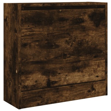 vidaXL Παπουτσοθήκη Καπνιστή Δρυς 60x21x57cm από Επεξεργασμένο Ξύλο