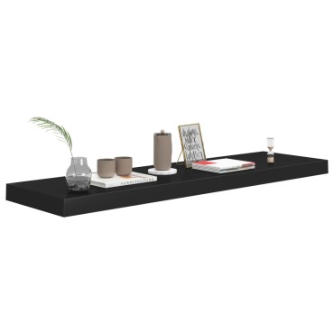 vidaXL Ράφια Τοίχου 2 τεμ. Μαύρα 90x23,5x3,8cm MDF