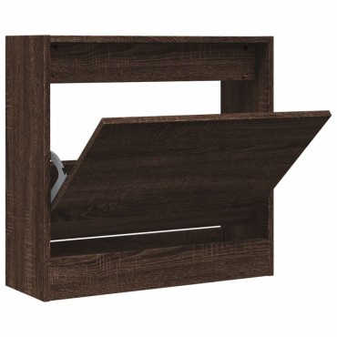 vidaXL Παπουτσοθήκη Καφέ Δρυς 60x21x57cm από Επεξεργασμένο Ξύλο