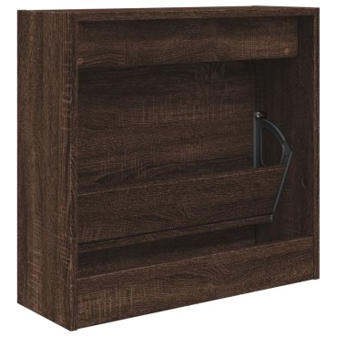 vidaXL Παπουτσοθήκη Καφέ Δρυς 60x21x57cm από Επεξεργασμένο Ξύλο