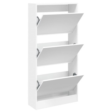 vidaXL Παπουτσοθήκη Λευκή 60x21x125,5cm από Επεξεργασμένο Ξύλο