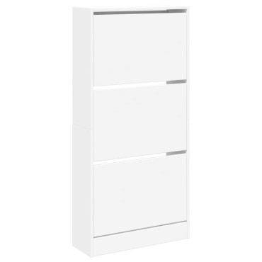 vidaXL Παπουτσοθήκη Λευκή 60x21x125,5cm από Επεξεργασμένο Ξύλο