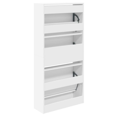 vidaXL Παπουτσοθήκη Λευκή 60x21x125,5cm από Επεξεργασμένο Ξύλο