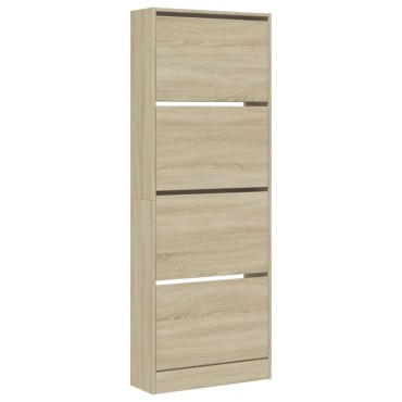 vidaXL Παπουτσοθήκη Sonoma Δρυς 60x21x163,5cm από Επεξεργασμένο Ξύλο