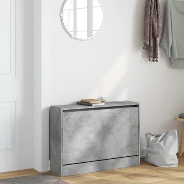vidaXL Παπουτσοθήκη Γκρι Σκυροδέματος 80x21x57cm Επεξεργασμένο Ξύλο
