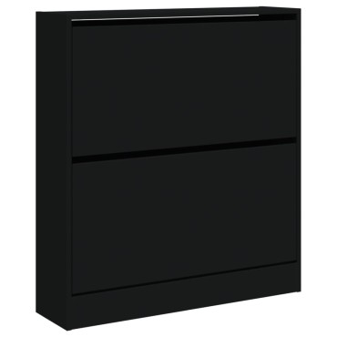 vidaXL Παπουτσοθήκη Μαύρη 80x21x87,5cm από Επεξεργασμένο Ξύλο