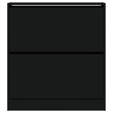 vidaXL Παπουτσοθήκη Μαύρη 80x21x87,5cm από Επεξεργασμένο Ξύλο