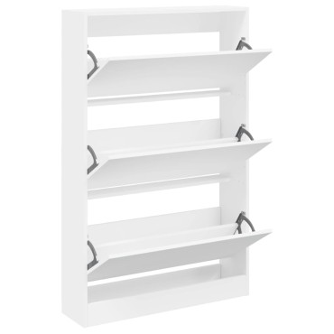 vidaXL Παπουτσοθήκη Λευκή 80x21x125,5cm από Επεξεργασμένο Ξύλο