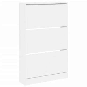 vidaXL Παπουτσοθήκη Λευκή 80x21x125,5cm από Επεξεργασμένο Ξύλο
