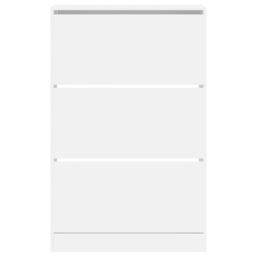 vidaXL Παπουτσοθήκη Λευκή 80x21x125,5cm από Επεξεργασμένο Ξύλο