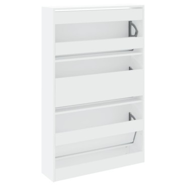 vidaXL Παπουτσοθήκη Λευκή 80x21x125,5cm από Επεξεργασμένο Ξύλο