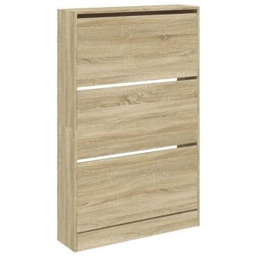 vidaXL Παπουτσοθήκη Sonoma Δρυς 80x21x125,5cm από Επεξεργασμένο Ξύλο