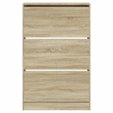 vidaXL Παπουτσοθήκη Sonoma Δρυς 80x21x125,5cm από Επεξεργασμένο Ξύλο