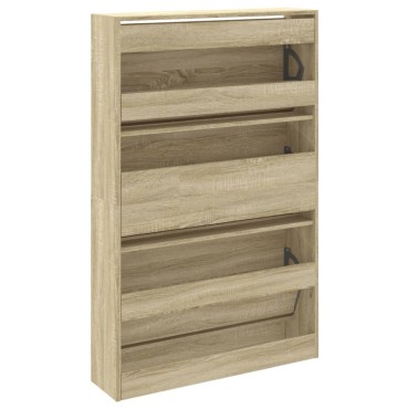 vidaXL Παπουτσοθήκη Sonoma Δρυς 80x21x125,5cm από Επεξεργασμένο Ξύλο