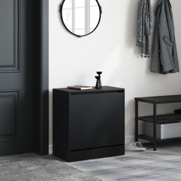 vidaXL Παπουτσοθήκη Μαύρη 60x34x63,5cm από Επεξεργασμένο Ξύλο