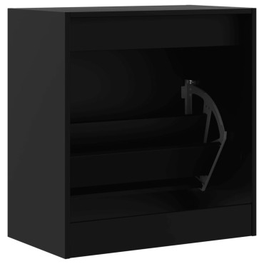 vidaXL Παπουτσοθήκη Μαύρη 60x34x63,5cm από Επεξεργασμένο Ξύλο