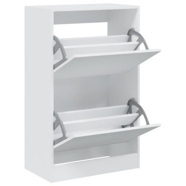 vidaXL Παπουτσοθήκη Λευκή 60x34x96,5cm από Επεξεργασμένο Ξύλο