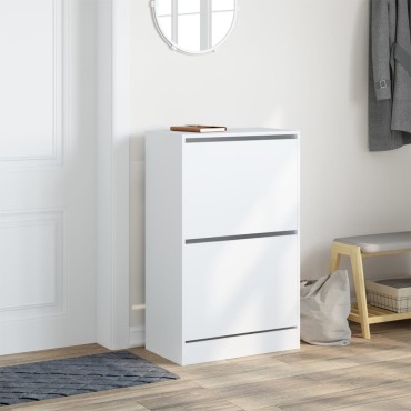 vidaXL Παπουτσοθήκη Λευκή 60x34x96,5cm από Επεξεργασμένο Ξύλο