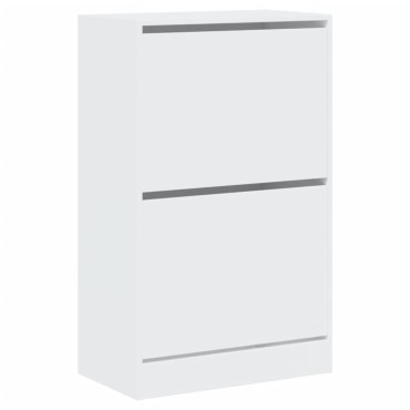 vidaXL Παπουτσοθήκη Λευκή 60x34x96,5cm από Επεξεργασμένο Ξύλο