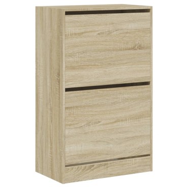 vidaXL Παπουτσοθήκη Sonoma Δρυς 60x34x96,5cm από Επεξεργασμένο Ξύλο