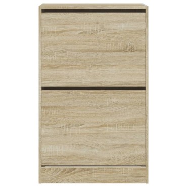 vidaXL Παπουτσοθήκη Sonoma Δρυς 60x34x96,5cm από Επεξεργασμένο Ξύλο