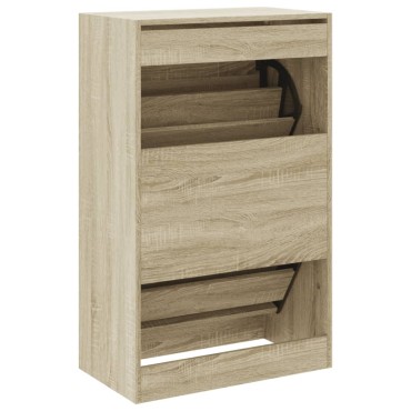 vidaXL Παπουτσοθήκη Sonoma Δρυς 60x34x96,5cm από Επεξεργασμένο Ξύλο
