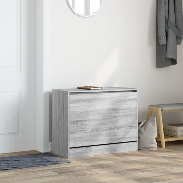 vidaXL Παπουτσοθήκη Γκρι Sonoma 80x34x63cm από Επεξεργ. Ξύλο