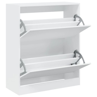 vidaXL Παπουτσοθήκη Λευκή 80x34x96,5cm από Επεξεργασμένο Ξύλο