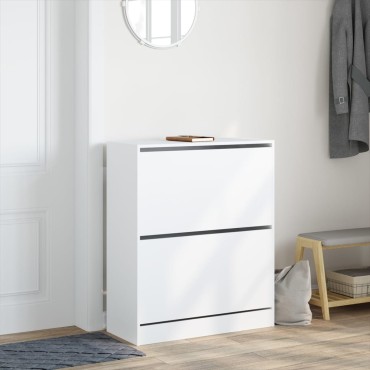 vidaXL Παπουτσοθήκη Λευκή 80x34x96,5cm από Επεξεργασμένο Ξύλο