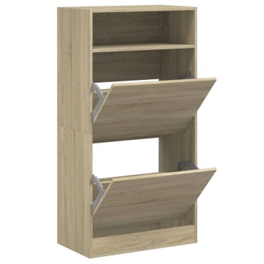 vidaXL Παπουτσοθήκη Sonoma Δρυς 60x34x116cm από Επεξεργασμένο Ξύλο